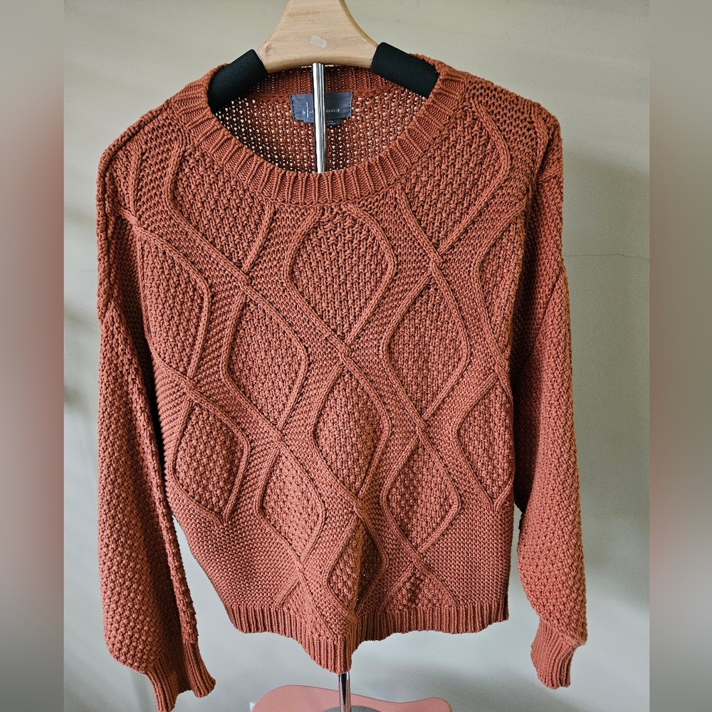 Anthropologie Cora Diamond Cable Knit Pullover – Size S